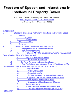 Freedom of Speech and Injunctions in Intellectual Property Cases