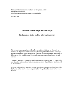 Towards a knowledge-based Europe