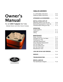 Owner`s Manual - Bullfrog Spas