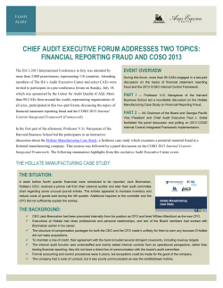 CAE Forum Address Two Topics: Financial Reporting Fraud and COSO