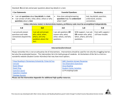 Standard: RL.1.1 Ask and answer questions about key details in a