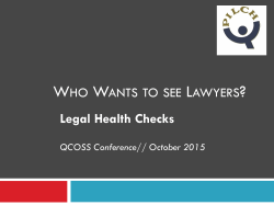 Legal Health Check - Queensland Council of Social Service