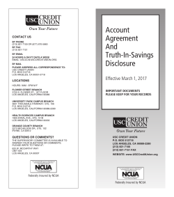 Account Agreement And Truth-In-Savings