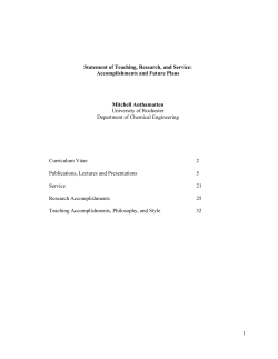 1 Statement of Teaching, Research, and Service: Accomplishments