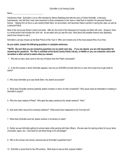 Schindler`s List Viewing Guide