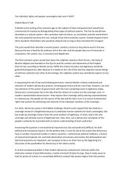 Can individual rights and popular sovereignty take root in faith