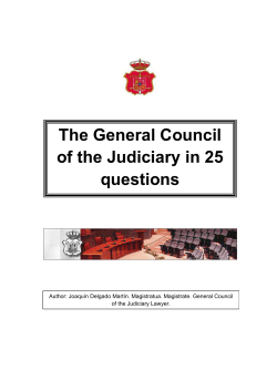 The General Council of the Judiciary in 25 questions