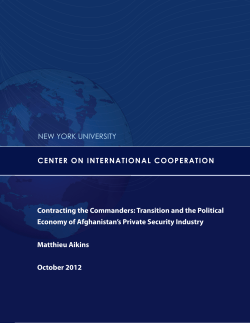 Contracting the Commanders - Center on International Cooperation