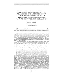 Bargaining with a Hugger - DigitalCommons@UM Carey Law