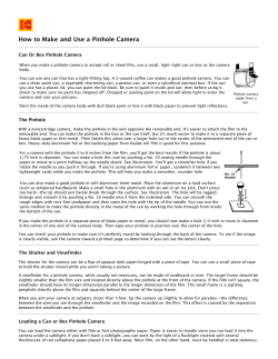 How to Make and Use a Pinhole Camera