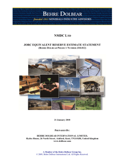 JORC Reserve Statement