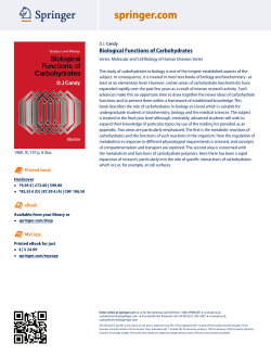 Biological Functions of Carbohydrates
