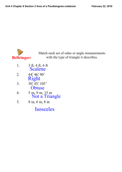 Unit 4 Chapter 6 Section 2 Area of a Parallelogram.notebook