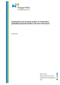 Employment and working models of Trainer4You