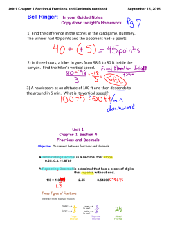 Unit 1 Chapter 1 Section 4 Fractions and Decimals.notebook