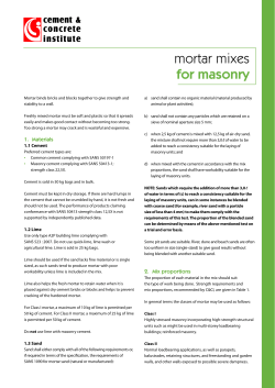 mortar mixes for masonry