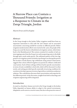 A Narrow Place can Contain a Thousand Friends: Irrigation as a