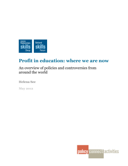 Profit in education: where we are now