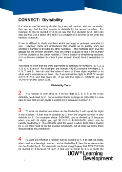 CONNECT: Divisibility