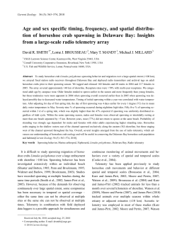 tion of horseshoe crab spawning in Delaware Bay: Insights from al