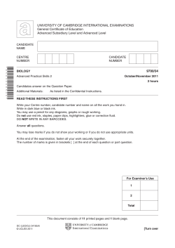 UNIVERSITY OF CAMBRIDGE INTERNATIONAL EXAMINATIONS