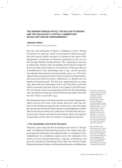 THE GERMAN FOREIGN OFFICE, THE NAZI DICTATORSHIP, AND