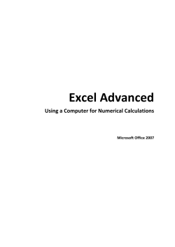 Excel Advanced - Glasgow Caledonian University