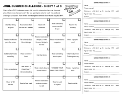 JMRL SUMMER CHALLENGE