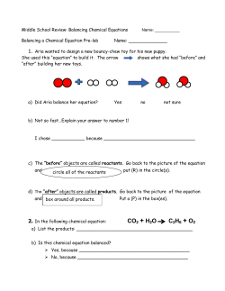 Middle School Review: Balancing Chemical Equations