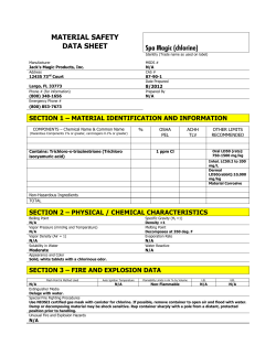 MATERIAL SAFETY Spa Magic (chlorine) DATA SHEET