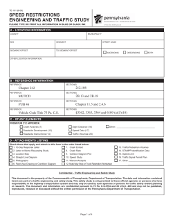 SPEED RESTRICTIONS ENGINEERING AND TRAFFIC STUDY