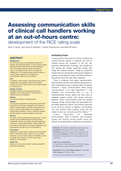 Assessing communication skills of clinical call handlers working at