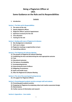 Guidance for Plagiarism Officers
