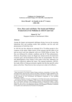Fires, Haze and Acid Rain: The Social and Political Framework of Air