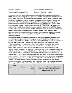 ELA Curriculum Map - Kalkaska Public Schools