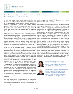 Factor Beware: A Judgment Lien Creditor in California