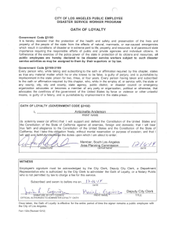 CITY OF LOS ANGELES PUBLIC EMPLOYEE DISASTER SERVICE