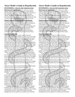 Hypothermia Care Pamphlet