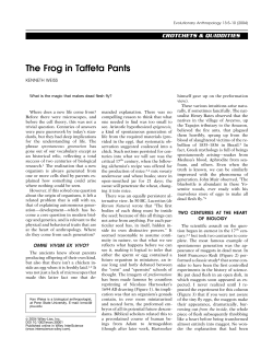 The Frog in Taffeta Pants - Penn State Anthropology!
