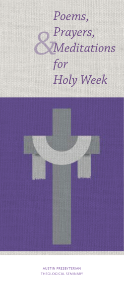 Poems, Prayers, Meditations for Holy Week