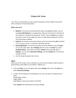 TI Nspire CAS Primer