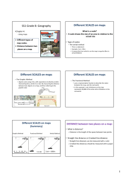 SS1 Grade 8: Geography Different SCALES on maps Different