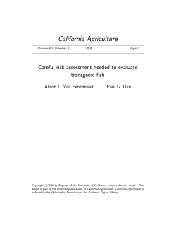 Careful risk assessment needed to evaluate transgenic fish