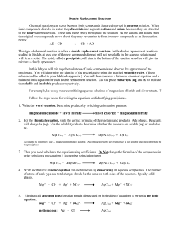 Double Replacement Lab