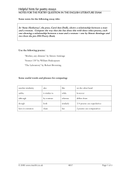 Helpful hints for poetry essays