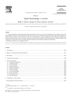 Lipid shortenings: a review