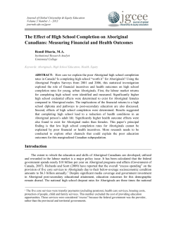 The Effect of High School Completion on Aboriginal