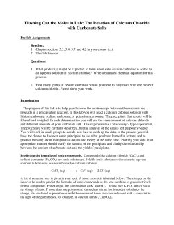 Flushing Out the Moles in Lab: The Reaction of Calcium Chloride