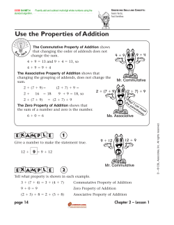 Use the Properties of Addition