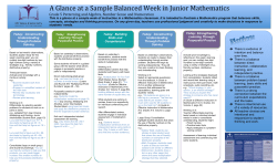 A Glance at a Sample Balanced Week in Junior Mathematics